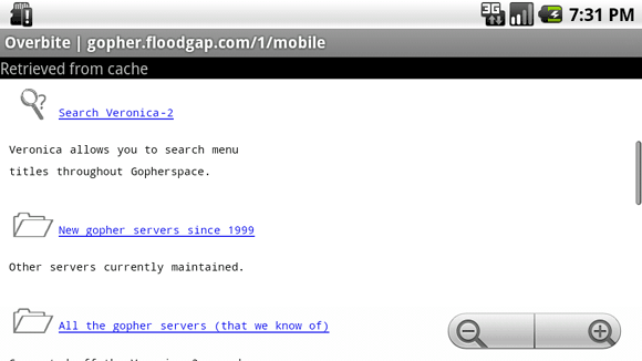 Overbite: Gopher unter Android